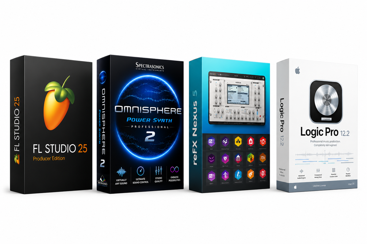 Music Production Pack FL STUDIO 24 - NEXUS 5 - LOGIC PRO - OMNISPHERE 2